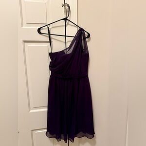Alfred Angelo One-Shoulder Purple Chiffon Evening Dress